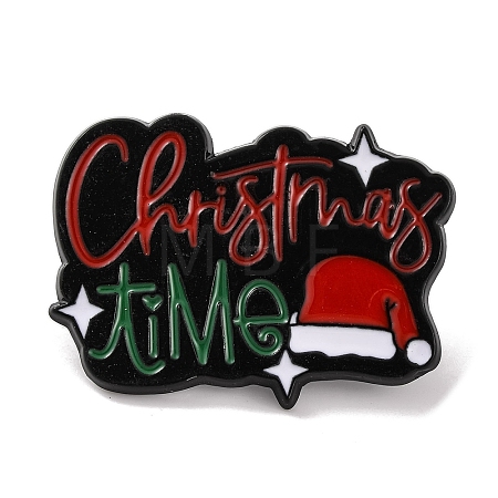 Christmas Theme Word Christmas Time Enamel Pins JEWB-M043-07A-1