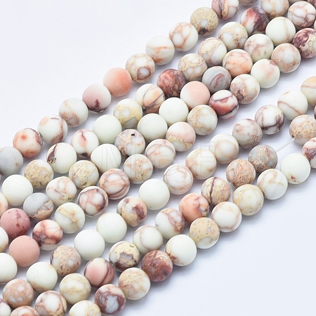 Natural Imperial Jasper Beads Strands X-G-A175C-6mm-01-1