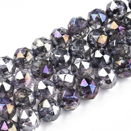 Transparent Electroplate Glass Beads Strands EGLA-N006-077A-1