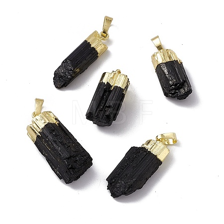 Natural Black Tourmaline Pendants G-G977-02G-1