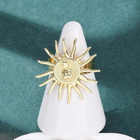 Brass Cuff Open Rings RJEW-Z129-02G-03-1