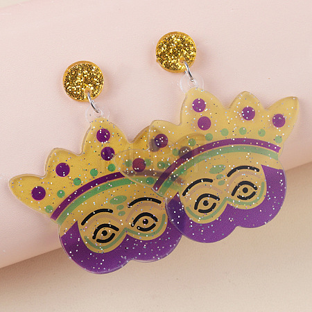 Bohemian Style Acrylic Glitter Powder Dangle Stud Earrings FS-WGAD9E8-01-1