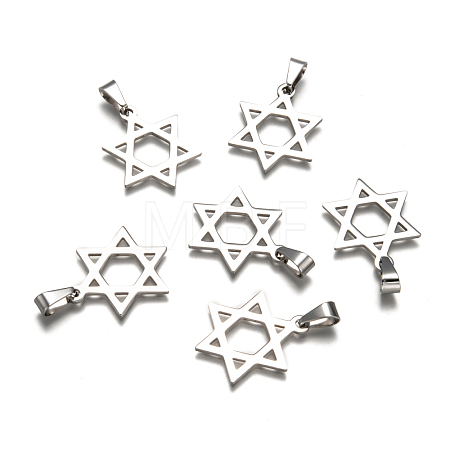 Tarnish Resistant Boy Jewelry Original Color 201 Stainless Steel Pentagram Pendants STAS-I032-224-1