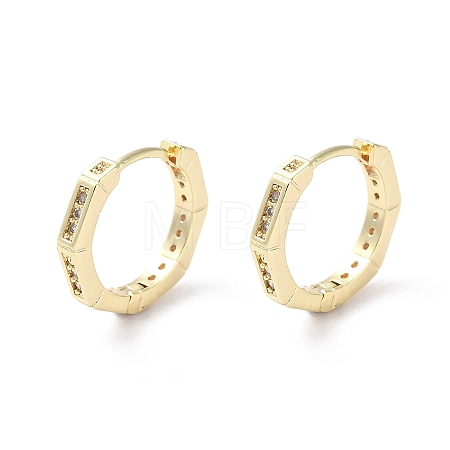 Brass Micro Pave Cubic Zirconia Hoop Earrings EJEW-P259-09G-1