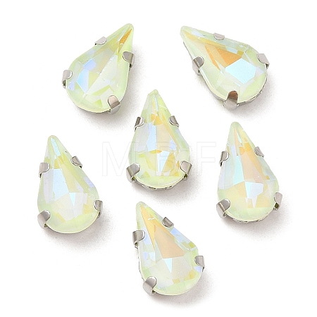 Mocha Fluorescent(MI) Teardrop Sew on Rhinestone GGLA-M006-01A-P03-1