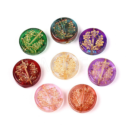 Baking Paint Transparent Glass Beads DGLA-N018-11-1