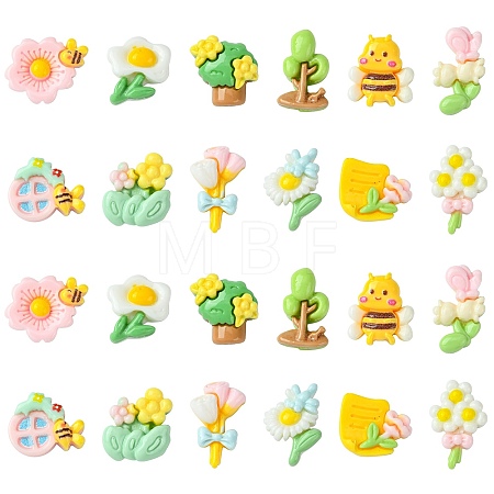 60Pcs 12 Styles Opaque Resin Cabochons RESI-CJ0004-14-1