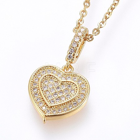 304 Stainless Steel Pendant Necklaces X-NJEW-H486-24G-1