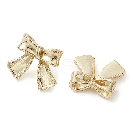 Bowknot Brass Stud Earrings EJEW-M245-11G-1