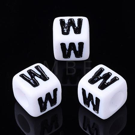 Letter Acrylic Beads PL37C9129-W-1
