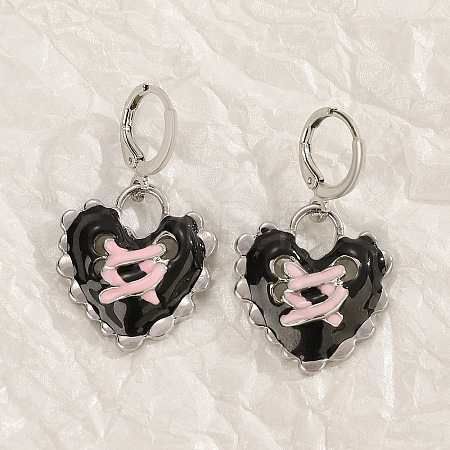Alloy Enamel Hoop Earrings FS-WGBA760-02-1