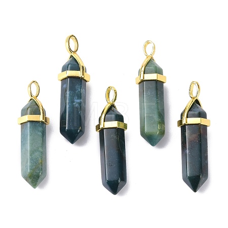Natural Indian Agate Pointed Pendants G-G025-01G-18-1