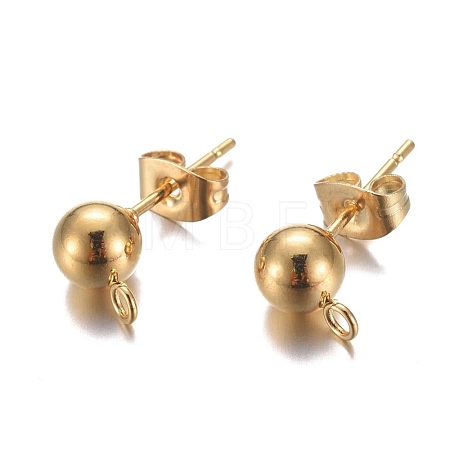 304 Stainless Steel Stud Earring Findings X-STAS-P148-07G-B-1