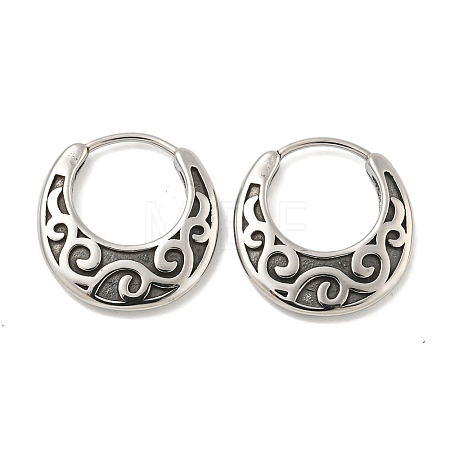 316 Surgical Stainless Steel Hoop Earrings EJEW-D096-10F-AS-1