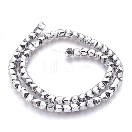 Electroplated Non-magnetic Synthetic Hematite Beads Strands G-P392-J06-1