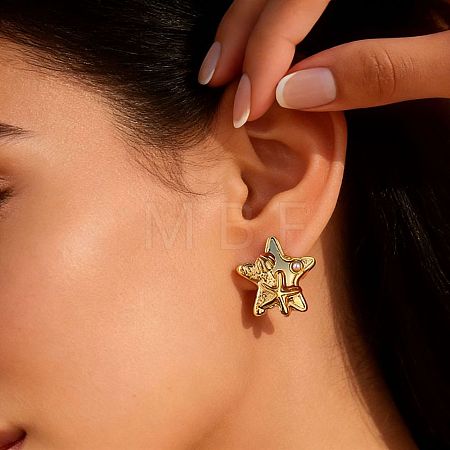 304 Stainless Steel Stud Earrings EJEW-D356-01G-1