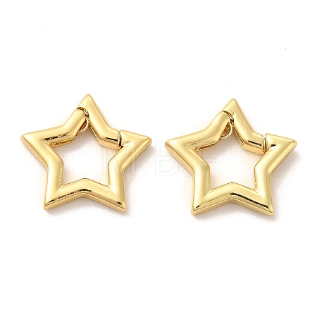 Eco-Friendly Rack Plating Brass Spring Gate Rings KK-F851-02G-1