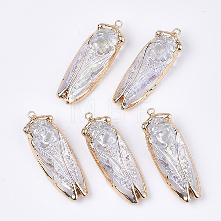 Electroplate Glass Big Pendants G-S344-49-1