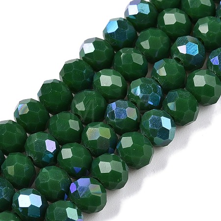 Electroplate Opaque Solid Color Glass Beads Strands EGLA-A044-P6mm-L09-1