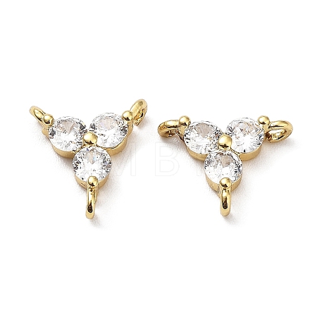 Brass Clear Cubic Zirconia Chandelier Components Links ZIRC-Q204-06G-1