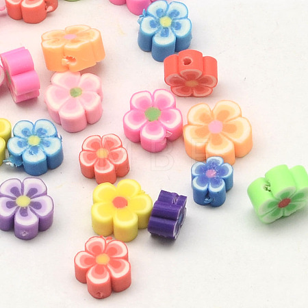 Handmade Polymer Clay Flower Plum Blossom Beads CLAY-Q213-12mm-M-1