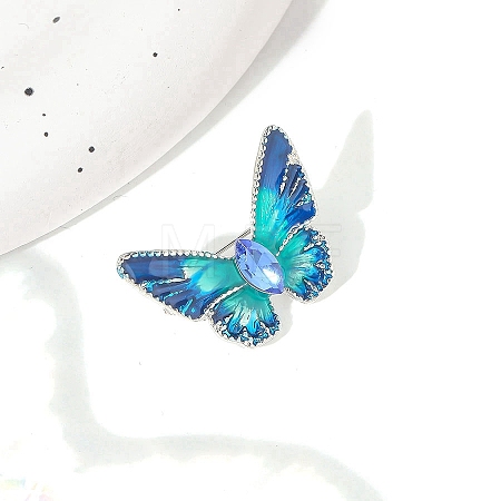 Butterfly Alloy Enamel Brooches PW-WG37196-02-1