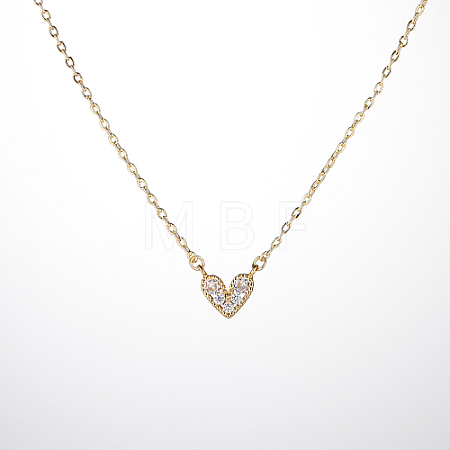Golden Brass Heart Pendant Necklace for Women LS-WZ0134-2-1-1