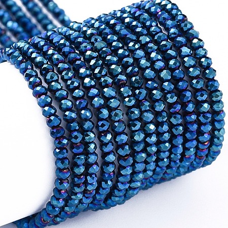 Electroplate Glass Beads Strands EGLA-F149-FP-05-1