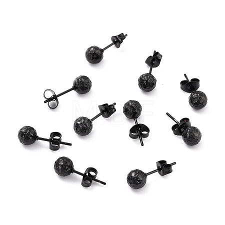 304 Stainless Steel Stud Earring Findings Ion Plating(IP) STAS-I183-09A-EB-1