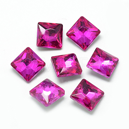 Pointed Back Glass Rhinestone Cabochons RGLA-T027-8x8mm-10-1