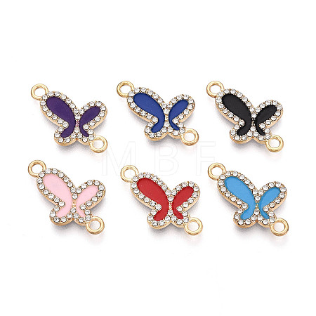 Alloy Crystal Rhinestone Butterfly Links Connector Charms ENAM-N008-05KCG-1