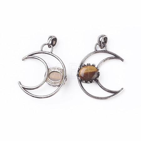 Natural Tiger Eye Pendants G-F639-07H-1