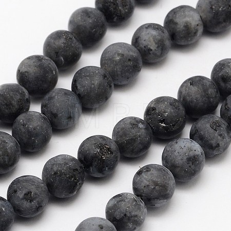Natural Larvikite Beads Strands G-D692-8mm-1