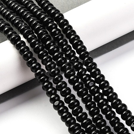 Natural Black Agate(Dyed & Heated) Beads Strands G-G177-F01-04-1