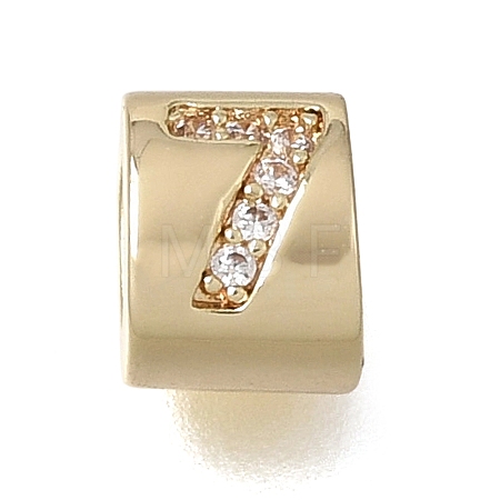 Brass Micro Pave Clear Cubic Zirconia Beads CU-CBAA19F-01G-H-1