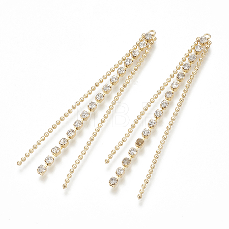 Brass Rhinestone Cup Chain Big Pendants X-KK-Q750-072G-1