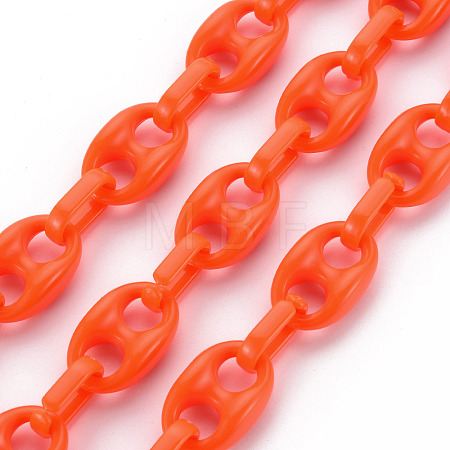 Handmade Opaque Acrylic Coffee Bean Chains CHAC-ZX0001-01F-1