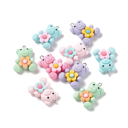 Opaque Resin Pendants X-RESI-G046-03P-1