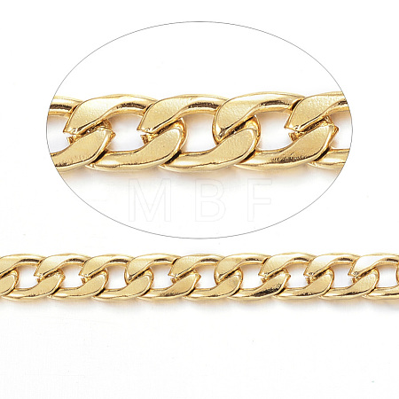 3.28 Feet 304 Stainless Steel Cuban Link Chains X-CHS-P003-20G-1