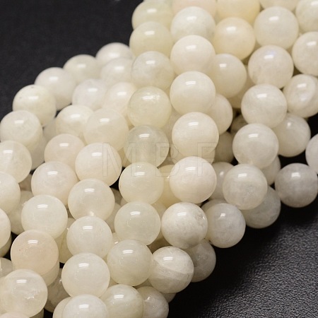 Natural Rainbow Moonstone Round Beads Strands G-E329-5-6mm-49-1