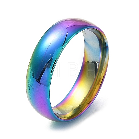 Ion Plating(IP) 304 Stainless Steel Flat Plain Band Rings STAS-I160-A-17mm-M-1