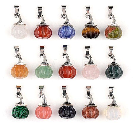 Natural & Synthetic Mixed Stone Pendants G-N345-08-1