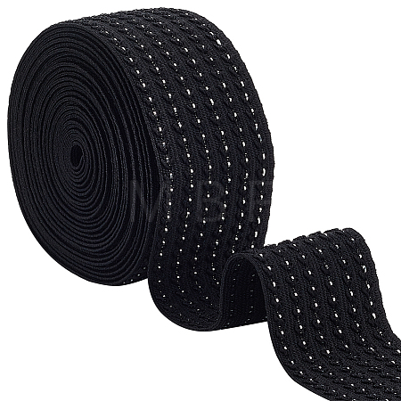 5 Yards Flat Polyester Elastic Wide Band OCOR-WH0090-052A-1