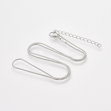 Brass Round Snake Chain Necklace Making MAK-T006-11A-P-1