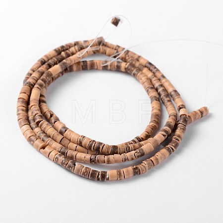 Natural Coconut Column Bead Strands COCB-O001-14-1