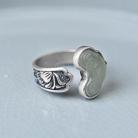 Retro Alloy & Resin Adjustable Open Cuff Rings for Women FS-WG9D7B1-01-1