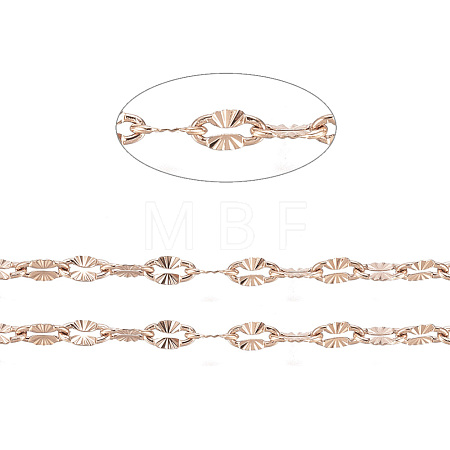 3.28 Feet Ion Plating(IP) 304 Stainless Steel Textured Dapped Chains X-CHS-D004-02RG-1
