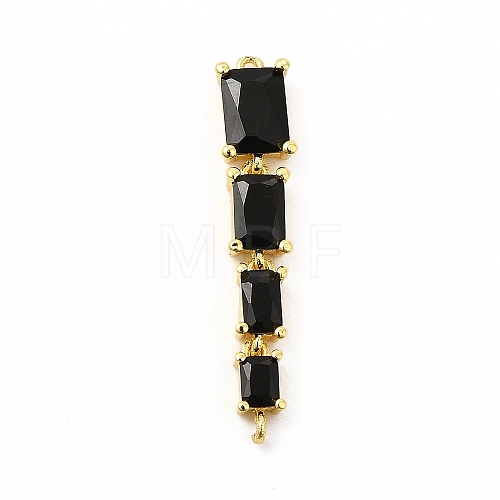 Brass Pave Cubic Zirconia Connector Charms KK-G458-01G-04-1