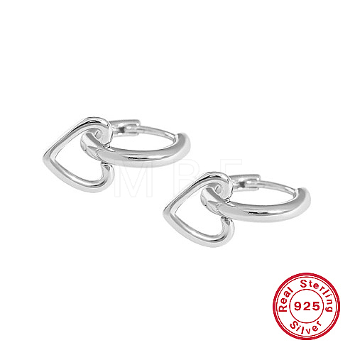Rhodium Plated 925 Sterling Silver Hoop Earrings IE1213-4-1