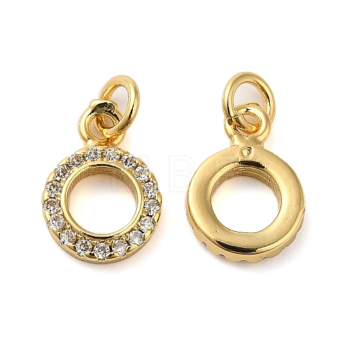 Brass Micro Pave Cubic Zirconia Pendants KK-E048-06G-1